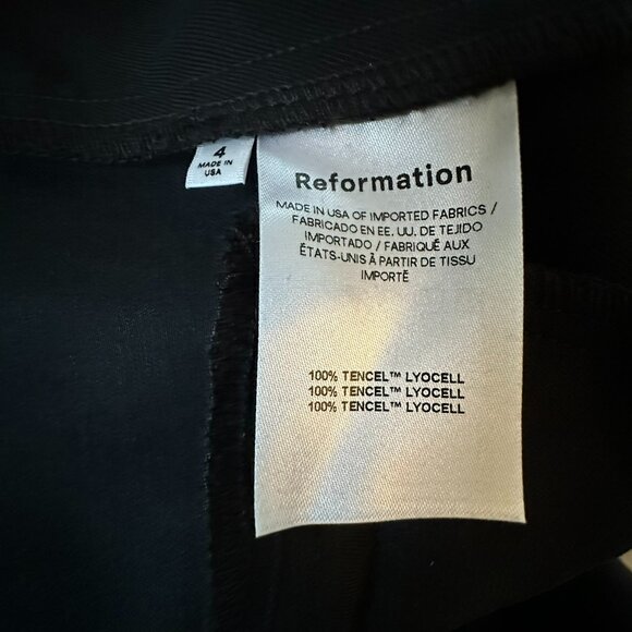Reformation Mason Wide Leg Pants, Black, Size 4 - Picture 7 of 7